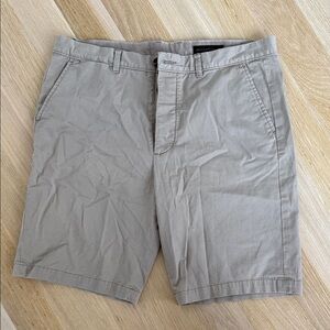 All Saints Men's Tan Flat Front Shorts